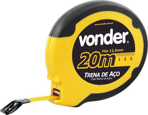 Trena aço 20mx12,5mm longa fechada ponta gancho Vonder