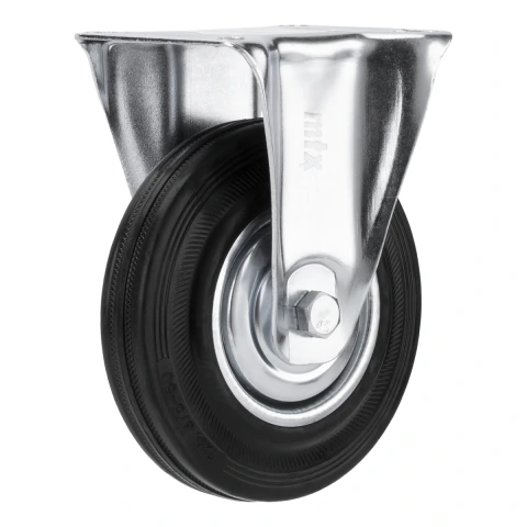 Rodízio Fixo Borracha Preta 5Pol 125mm 135kg MTX