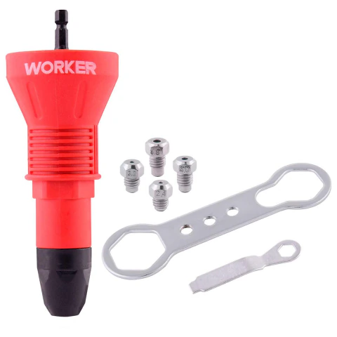 Cabeçote Rebitador 1/4'' 6,35Mm Para Furadeira Torque 15N.m Worker