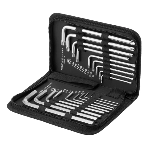 Jogo Chaves Allen e Torx Longas 1,5-10mm T10-T50 18PCS CrV Acabamento Acetinado MTX 123159