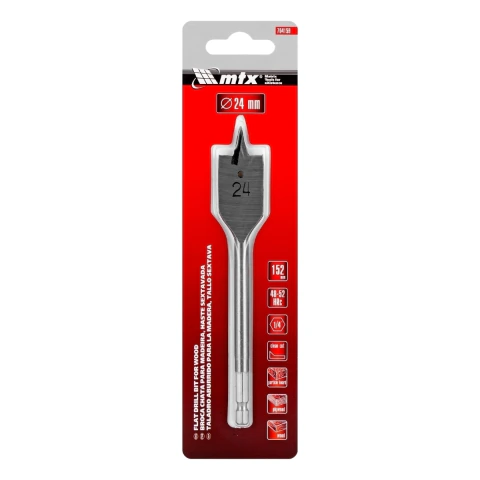 Broca Chata Para Madeira 24 X 150 Mm Haste Sextavada 1 Peça Mtx 704159