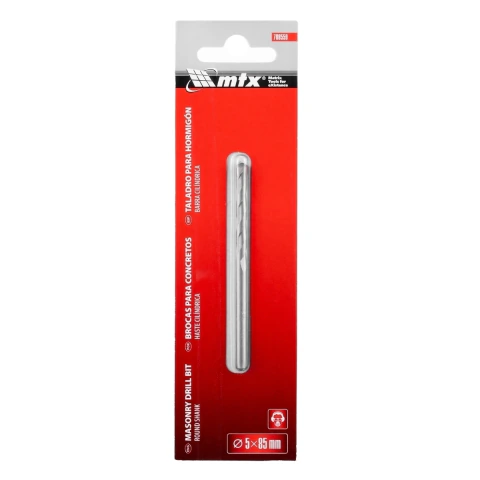 Broca Para Concreto 5 X 85 Mm Haste Cilíndrica Metal Duro Aço 40X Mtx 1 Peça