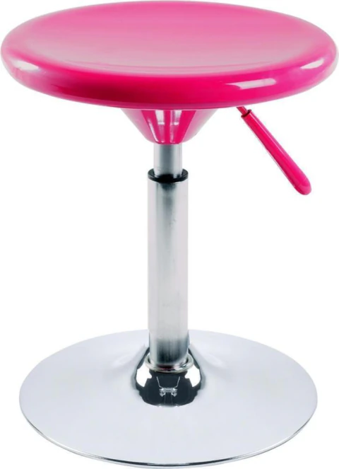 Mini banqueta em abs base aço cromado altura 38 a 50cm pink