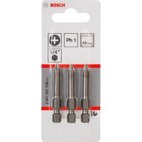 Pontas Bosch Extra Hard Phillips Ph1 49mm Com 3 Peças