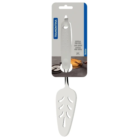 Espátula Para Bolo Tramontina Utilità Aço Inox Cabo Polipropileno Branco Resistente Lavável