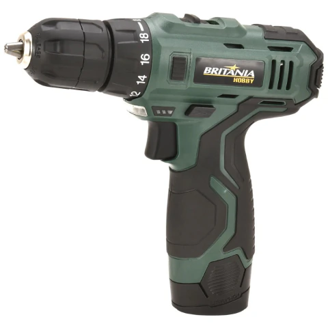 Parafusadeira Furadeira 3/8 Britânia Hobby BPF03 1500 RPM Torque 16,5Nm com Bateria e Carregador