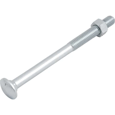 Parafuso Francês 3/8X5 Zb Nove54 Aço Carbono Zincado 3/8'' 5'' 16 Fios Por Polegada
