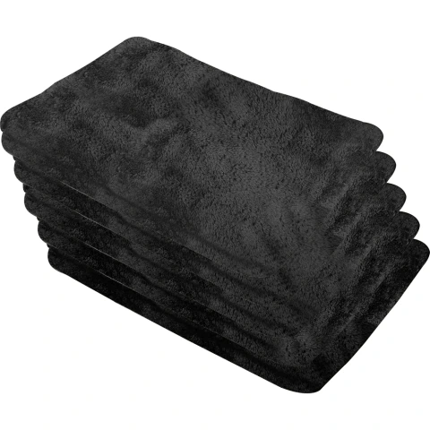 Toalha Microfibra 30x40 cm 200 G/M² Preta 5 pçs Vonder
