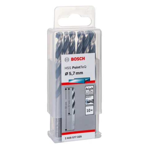 Broca Metal Bosch Aço Rápido Hss-Pointteq 5,7mm 10 Peças