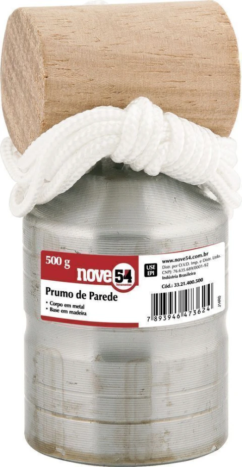 Prumo de parede 500g corpo metal Nove54