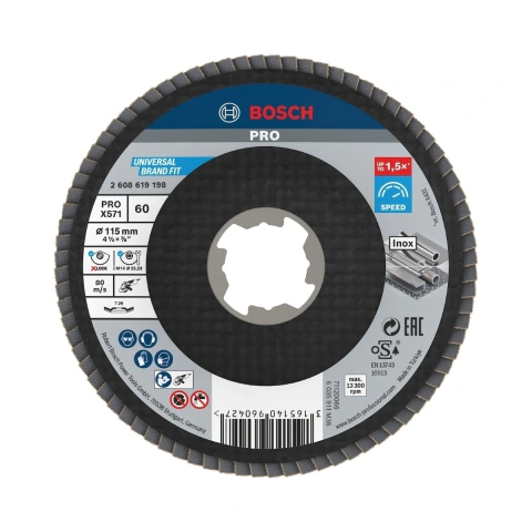 Disco Flap Bosch Pro X571 X-Lock 115mm Grano 60