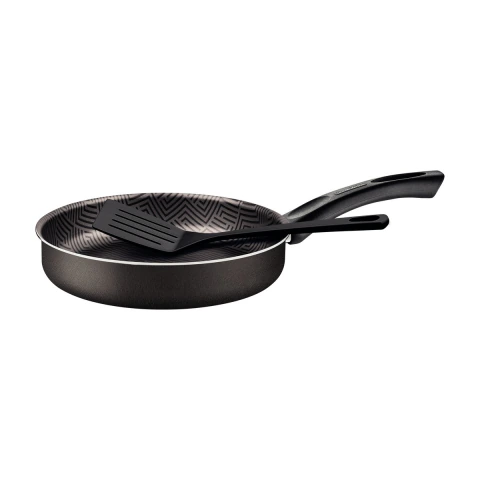 Frigideira Reta Tramontina Paris 22 cm 1,7 L Antiaderente Starflon Max Com Espátula De Nylon Chumbo
