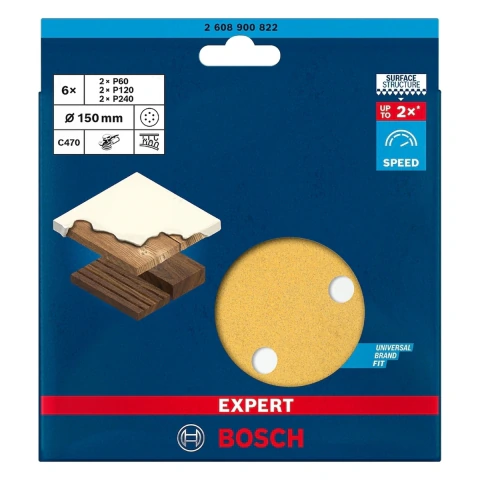 Jogo De Discos De Lixa Bosch Expert C470 150mm G60/120/240