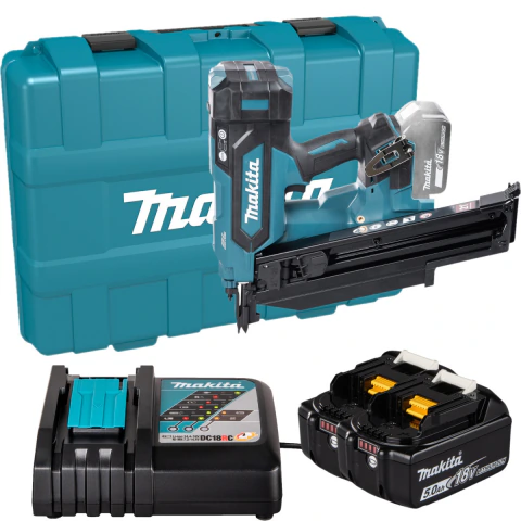 Pregador Makita 18V DBN901RTE Profissional 2 Baterias 5Ah Carregador e Maleta