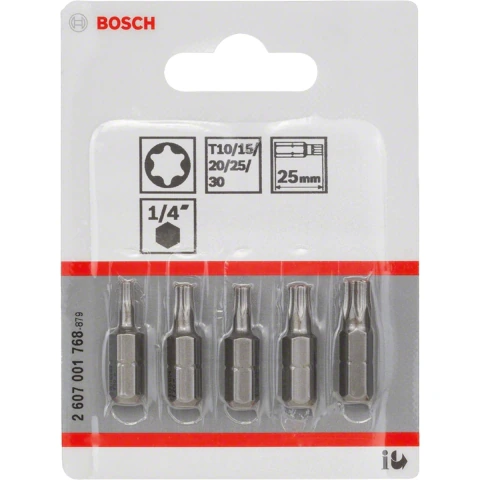 Jogo De Pontas Bosch Extra Hard Torx 25mm 5Pçs