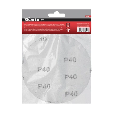 Disco De Lixa Com Velcro Grão 40 125 Mm 10 Peças Mtx Para Madeira E Metal