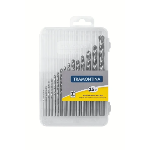 Brocas HSS Tramontina Din 338 15 Peças 1/16''-3/8''