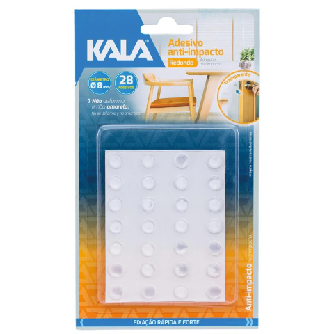 Adesivo Anti Impacto Transparente Redondo 8mm 28 Peças Kala Proteção Invisível