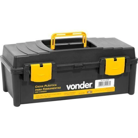 Caixa plástica ferram baú 420x170x200mm vd4038 Vonder