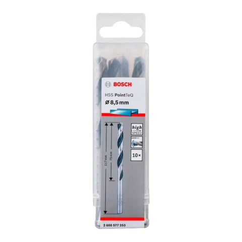 Broca Metal Bosch Aço Rápido Hss-Pointteq 8,5mm 10 Peças