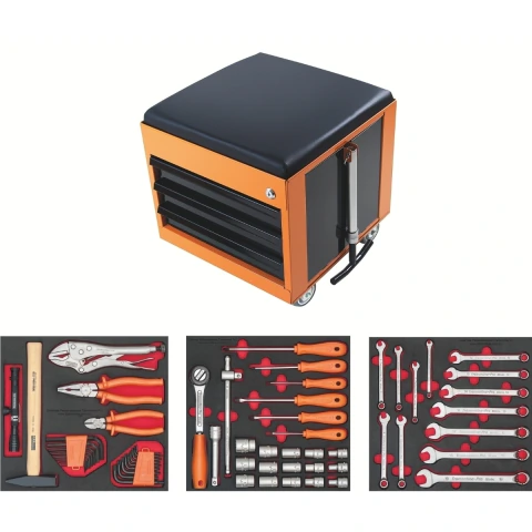 Caixa Cargobox Comfort 60 Peças 3 Gavetas 20 kg por Gaveta Aço Carbono Tramontina PRO