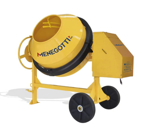 Betoneira 400L Pro Com Motor Monofásico 2Cv 110V 60Hz 4P Com Roda Maciça Menegotti