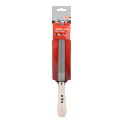Lima Meia Cana Murca 6 Polegadas 150 mm Com Cabo De Madeira Mtx Aço Carbono