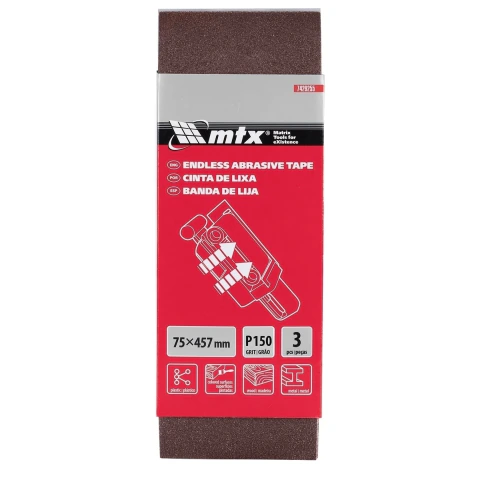 Cinta de Lixa MTX P150 150x610x100mm Kit 3 Peças