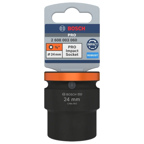 Soquete Bosch Pro Impact 24mm Curto Encaixe 3/4''