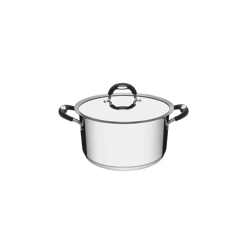 Caçarola Tramontina Duo Silicone 16 cm 1,8 L Fundo Triplo Aço Inox Tampa Alças Antitérmicas