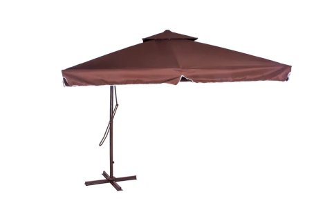 Ombrellone Suspenso quad poliéster 3,00 x 3,00m marrom Bel Lazer