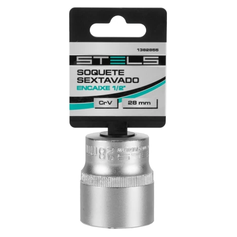 Soquete Sextavado 1/2'' 28mm Cromo Vanádio Stels