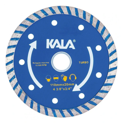 Disco Diamantado Turbo 15000Rpm 4.3/8''X20Mm Ideal Para Construção Civil E Reformas Kala