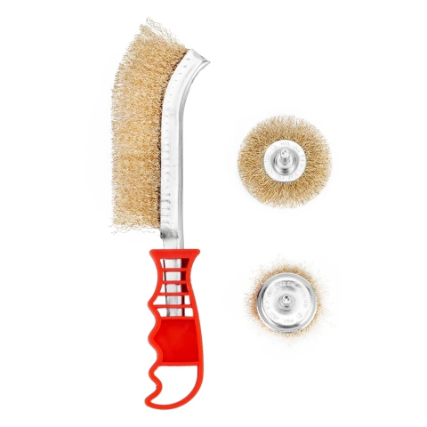 Jogo Escova Latonada 65mm 3 Peças Aço Galvanizado