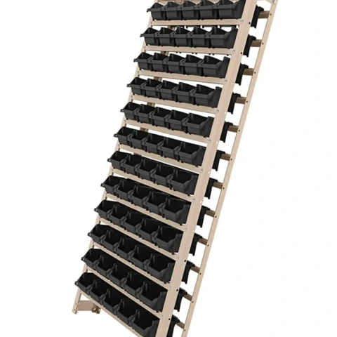 Estante Gaveteiro Metálica N3 150x60x18,5Cm 60 Peças 60/03 Preta Worker Organização Profissional