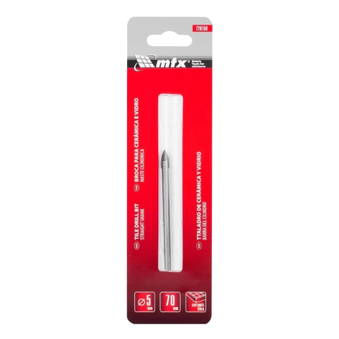 Broca Para Cerâmica E Vidro 5 Mm Haste Cilíndrica 1 Peça Metal Duro Mtx