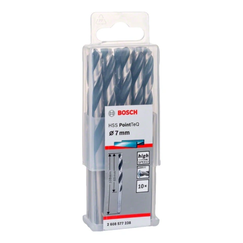 Broca Metal Bosch Aço Rápido Hss-Pointteq 7,0mm 10 Peças