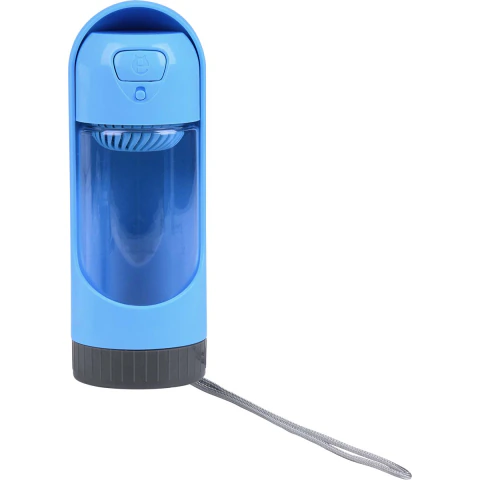 Garrafa De Água Portátil Para Cachorro 300Ml Azul Kala