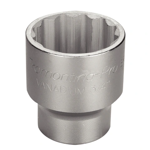 Soquete Estriado 3/4 55mm Forjado em Aço Cromo Vanádio Cromado Durável Tramontina PRO