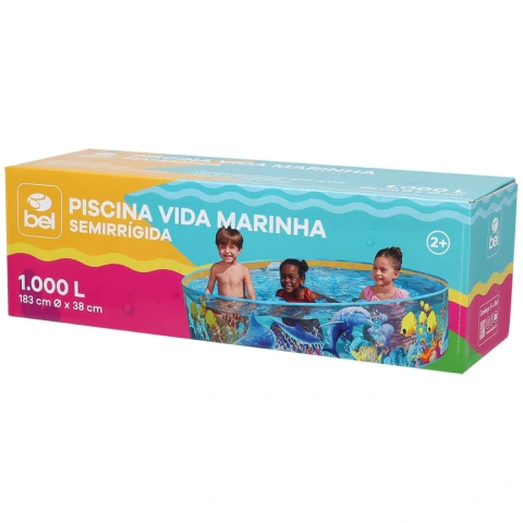 Piscina Semirrígida Vida Marinha 1000 Litros PVC Semirrígido Bel