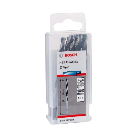 Broca Metal Bosch Aço Rápido Hss-Pointteq 3/16'' 10 Peças