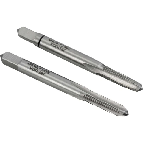 Macho manual aço rápido m4,00x0,70 2 peças din 352 Vonder