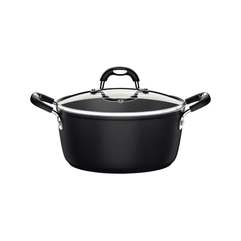 Caçarola Tramontina Mônaco Induction 22 cm 3,5 L 3 mm Alumínio Antiaderente Starflon Premium Preto