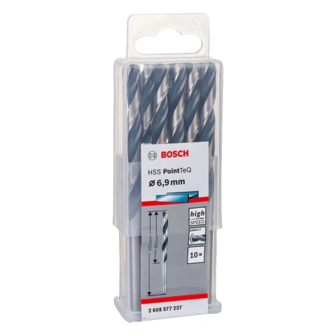 Broca Metal Bosch Aço Rápido Hss-Pointteq 6,9mm 10 Peças