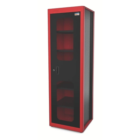 Armário Ferramentas 1 Porta 5 Prateleiras Visor Vermelho 200 kg 60 kg Tramontina PRO
