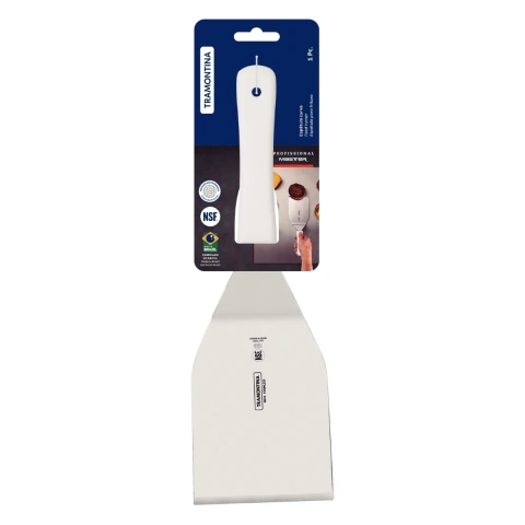 Espátula Para Hambúrguer Tramontina Profissional Master 7x4.1/4 Aço Inox E Polipropileno Branco