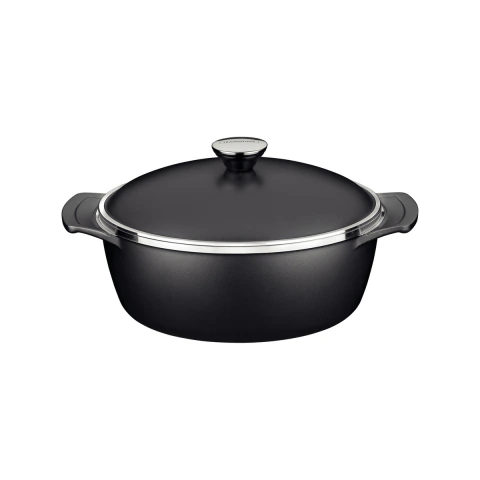 Caçarola Tramontina Lyon Alumínio Forjado 24 cm 3,7 L Antiaderente Starflon High Performance Preta