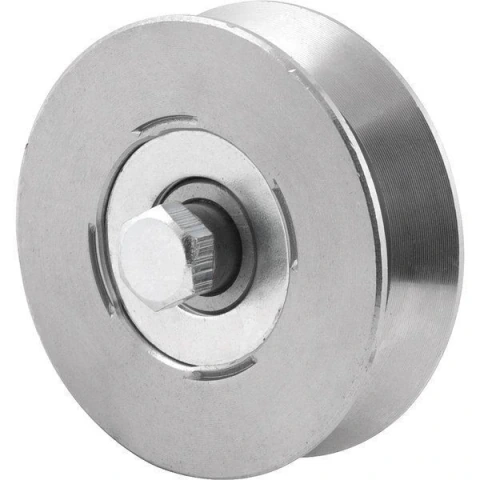 Roldana para portão 2.1/2" tipo V em aço polido Vonder