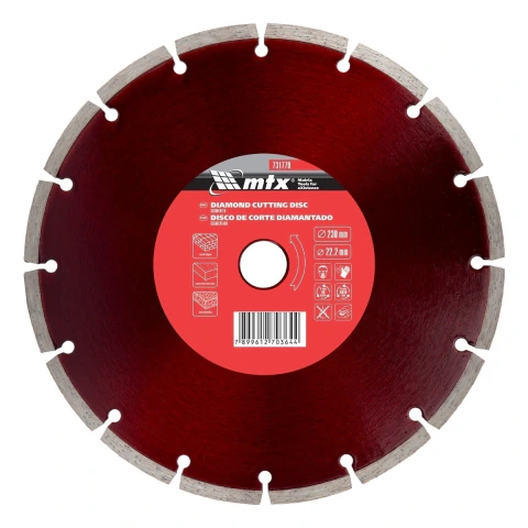 Disco de Corte Segmentado Diamantado Seco 230x22.2mm 7mm 6650RPM MTX 731779 Corte Preciso e Durável