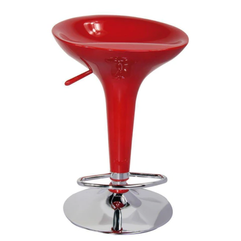 Banqueta Bar Abs 120kg Aço Cromado Giratória Regulável 68-88cm Kala Vermelha